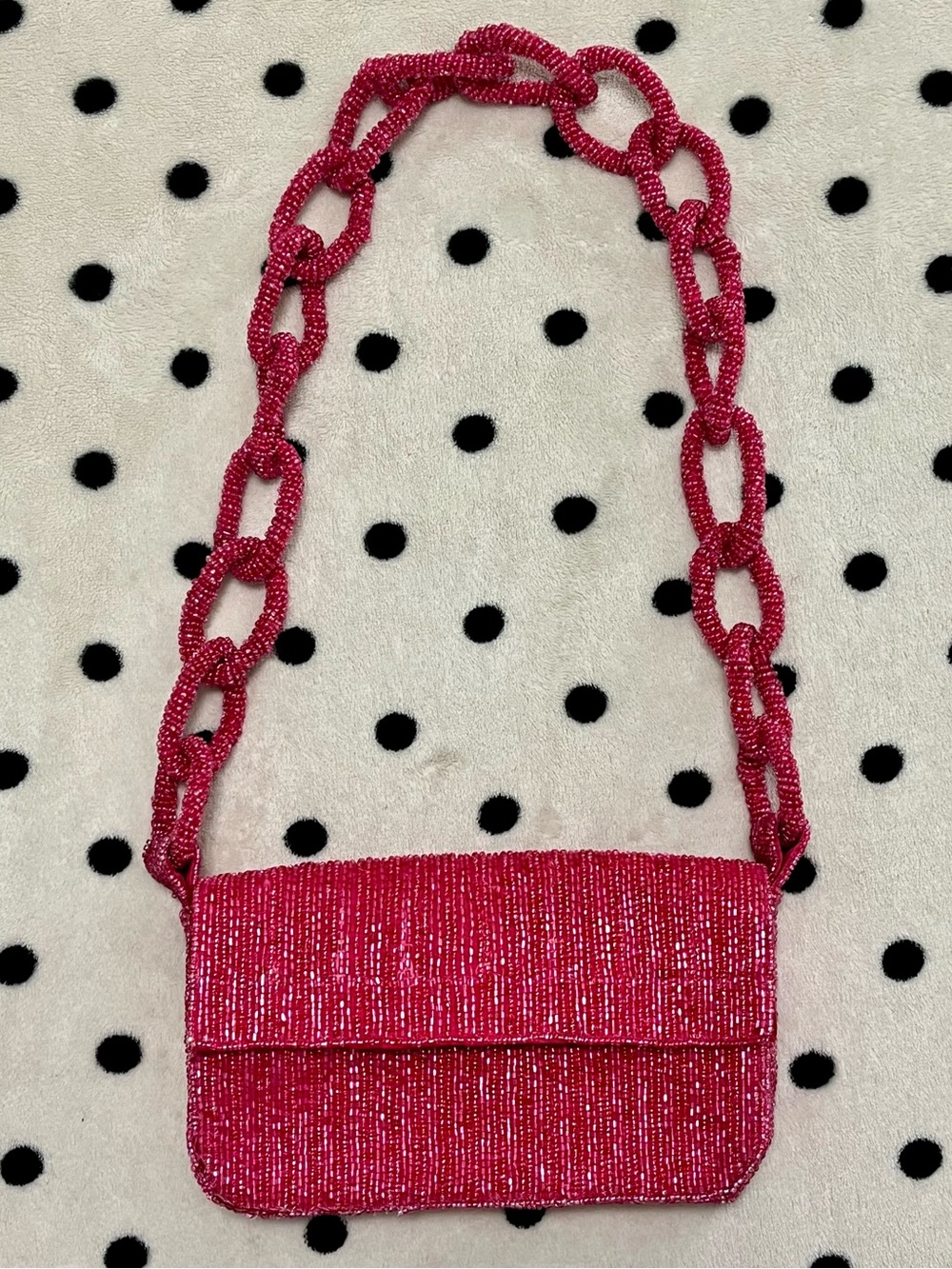 Antik Kraft Hot Pink Beaded Shoulder Bag